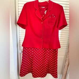 Koret Red Polka Dot Midi Dress Set